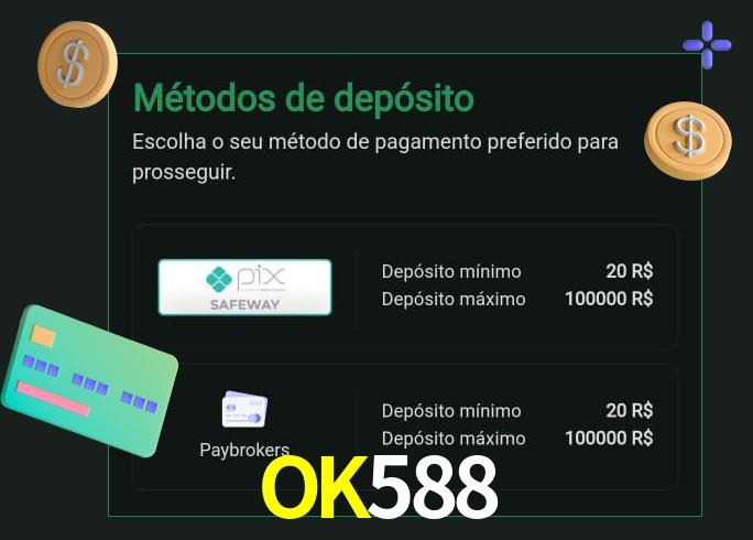 O cassino OK588 oferece uma grande variedade de métodos de pagamento